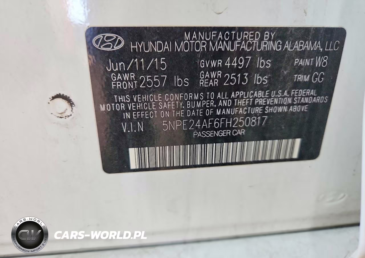 2015 Hyundai Sonata Se VIN:5NPE24AF6FH250817 - 12