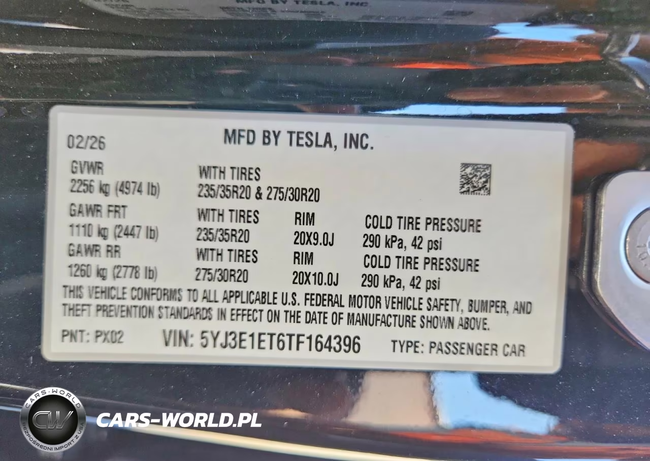 2026 Tesla Model 3 VIN:5YJ3E1ET6TF164396 - 13