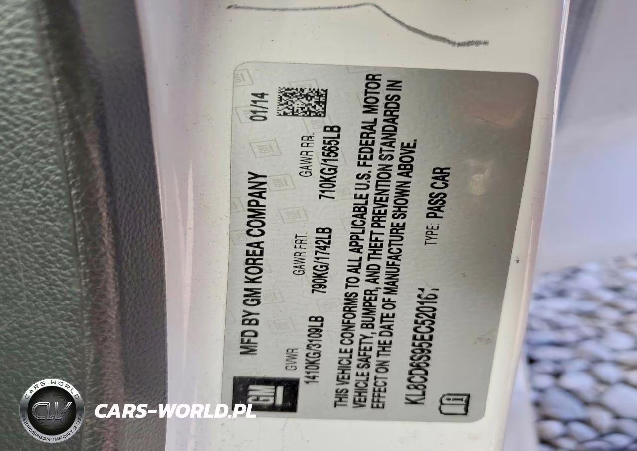 2014 Chevrolet Spark 1Lt VIN:KL8CD6S95EC520161 - 12