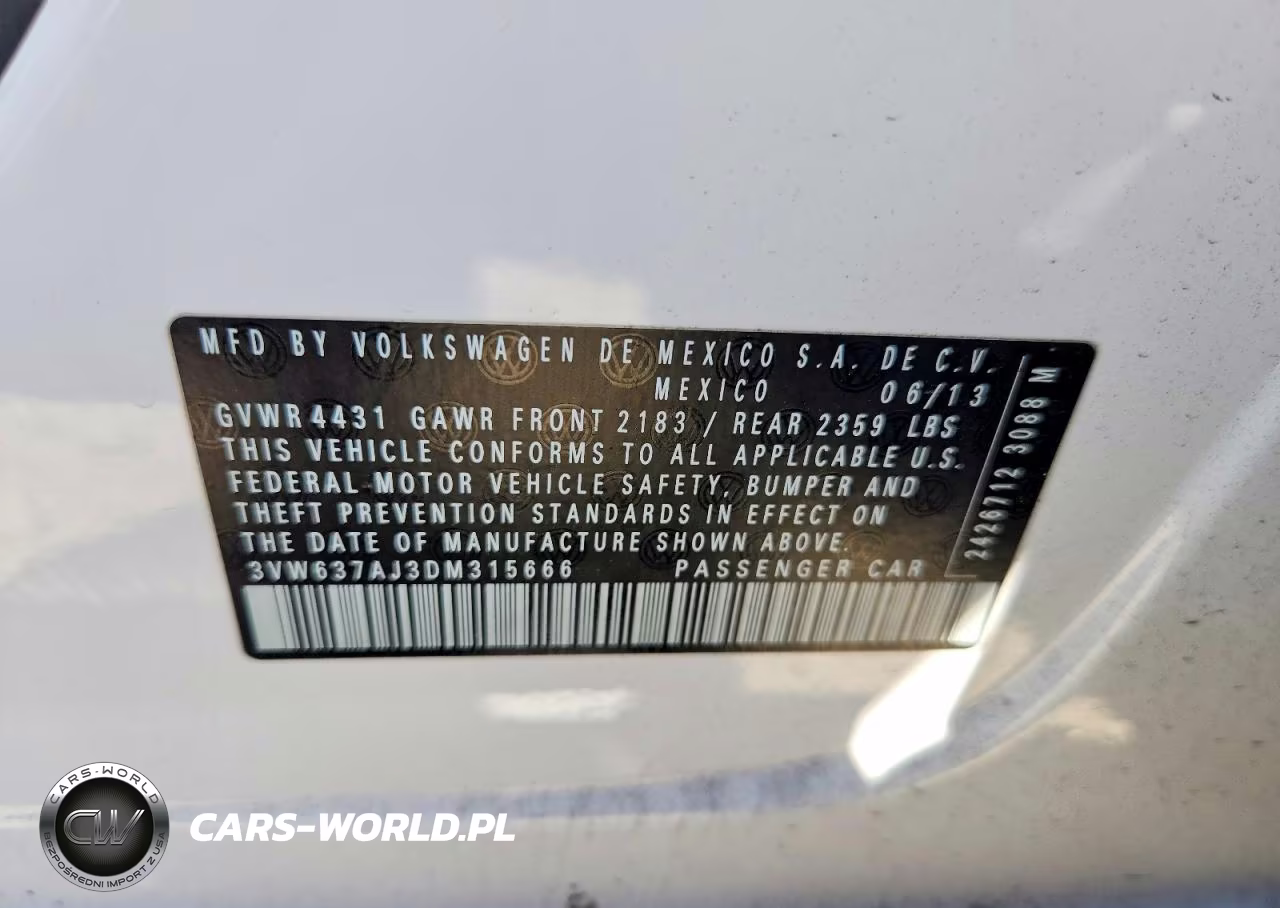 2013 Volkswagen Jetta Hybrid VIN:3VW637AJ3DM315666 - 12