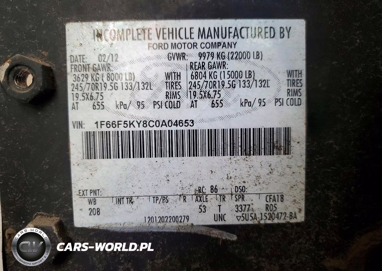 2012 Ford F59 Delivery Truck VIN:1F66F5KY8C0A04653 - 14