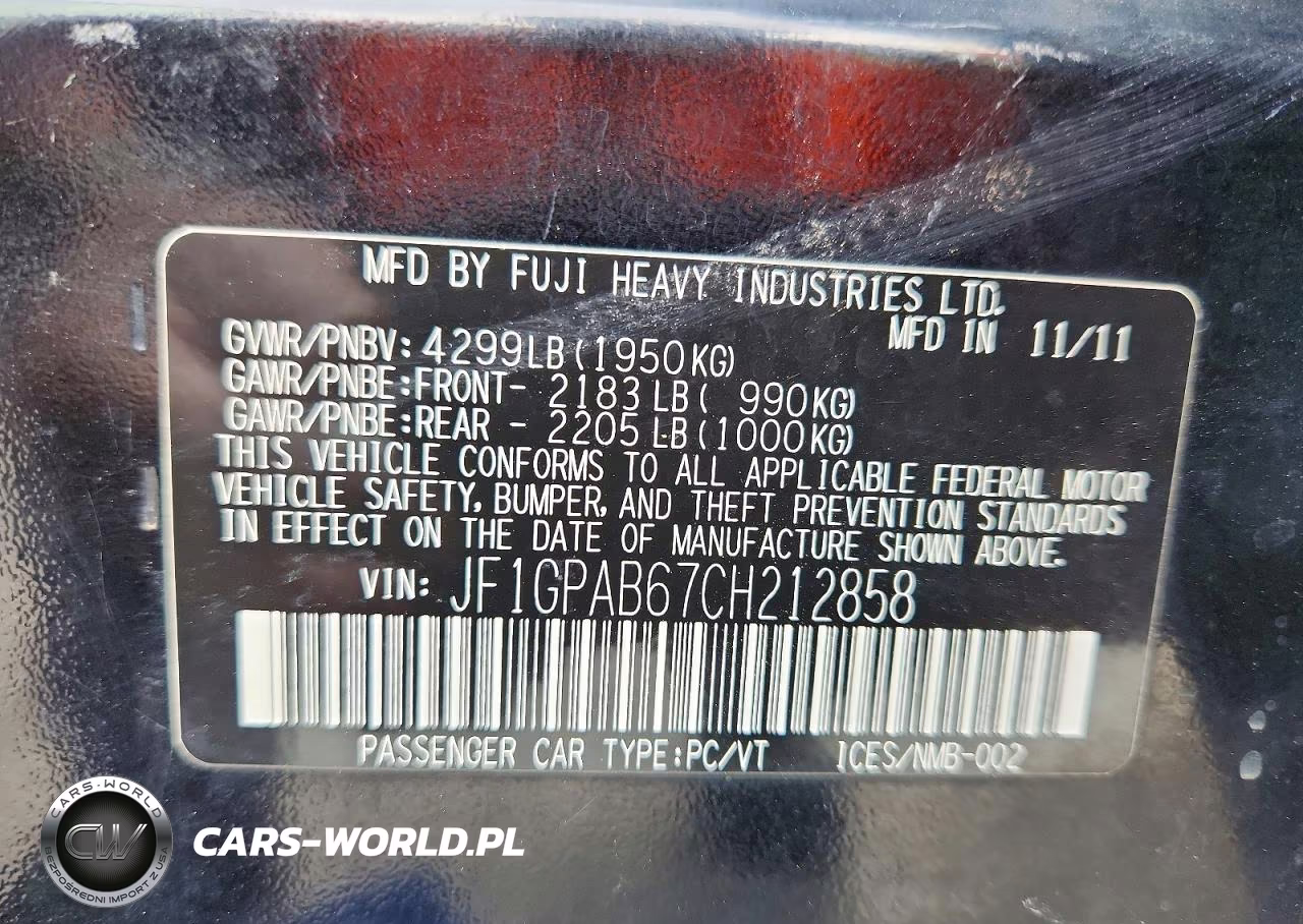 2012 Subaru Impreza Premium VIN:JF1GPAB67CH212858 - 13