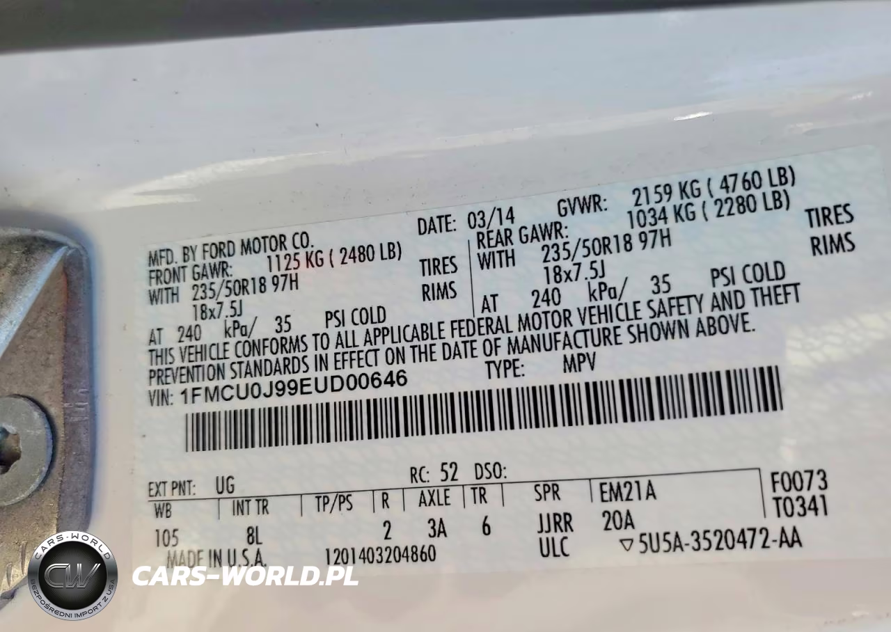 2014 Ford Escape Titanium VIN:1FMCU0J99EUD00646 - 13