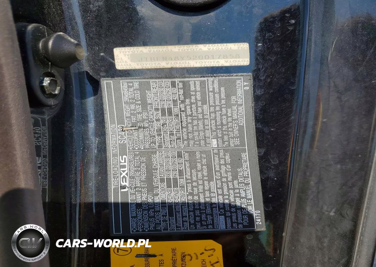2002 Lexus Sc 430 VIN:JTHFN48Y520017858 - 13