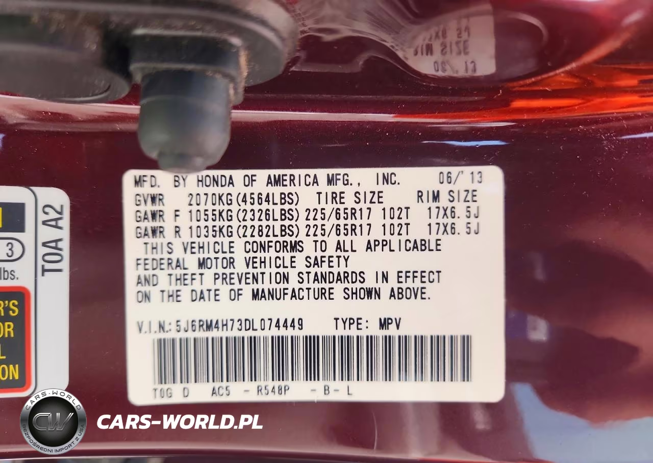 2013 Honda Cr-V Exl VIN:5J6RM4H73DL074449 - 12
