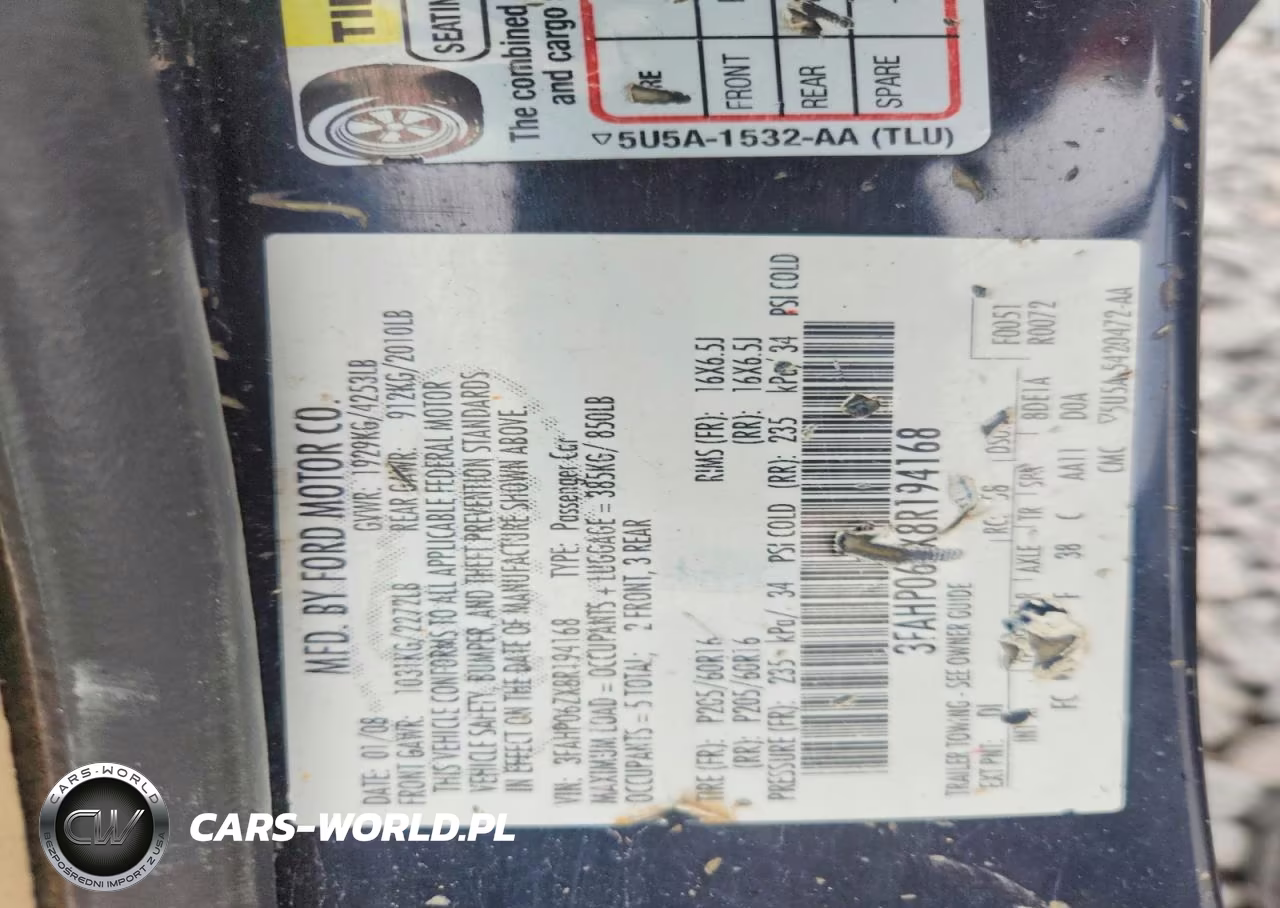 2008 Ford Fusion S VIN:3FAHP06ZX8R194168 - 12
