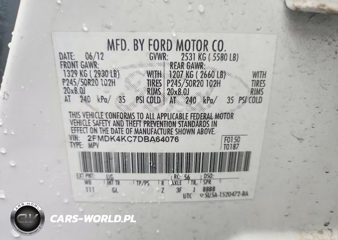 2013 Ford Edge Limited VIN:2FMDK4KC7DBA64076 - 12