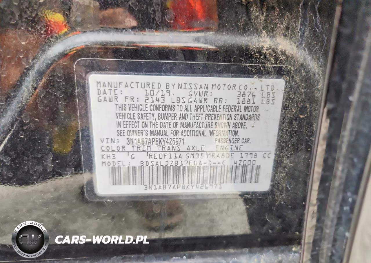 2019 Nissan Sentra Sv VIN:3N1AB7AP8KY426971 - 12
