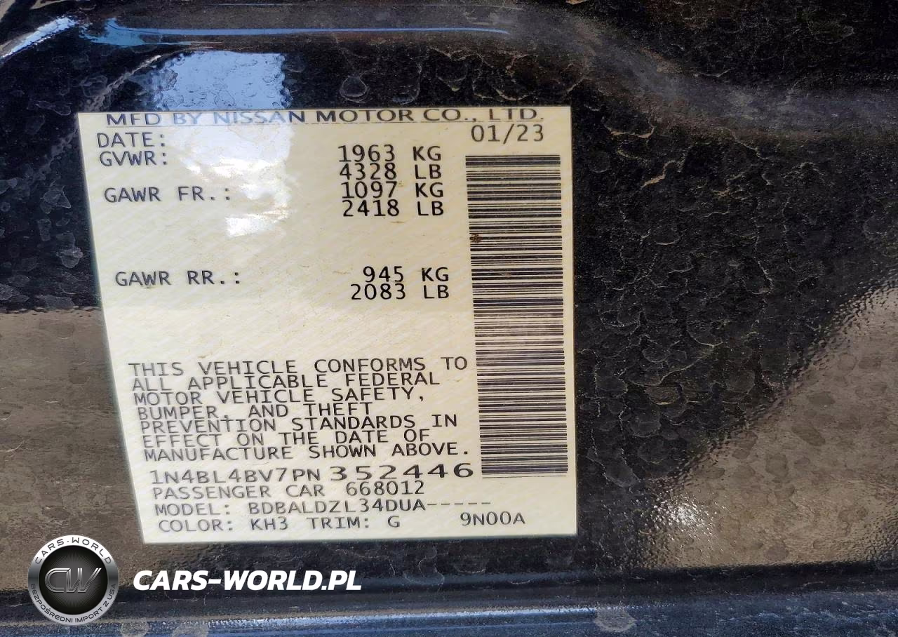 2023 Nissan Altima S VIN:1N4BL4BV7PN352446 - 12