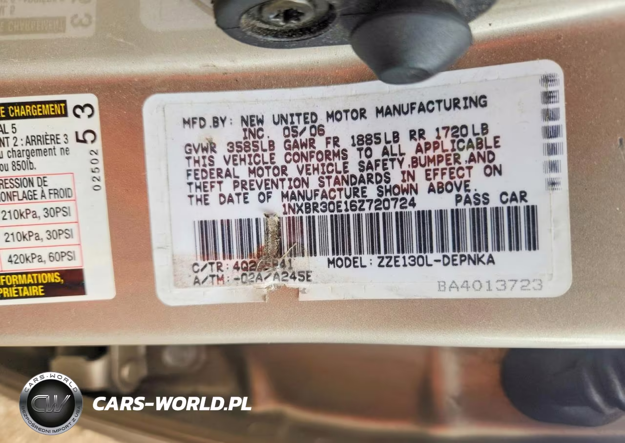 2006 Toyota Corolla Le VIN:1NXBR30E16Z720724 - 12