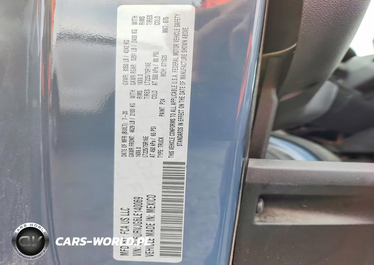 2020 Ram Promaster 3500 3500 High VIN:3C6URVJG6LE140069 - 13