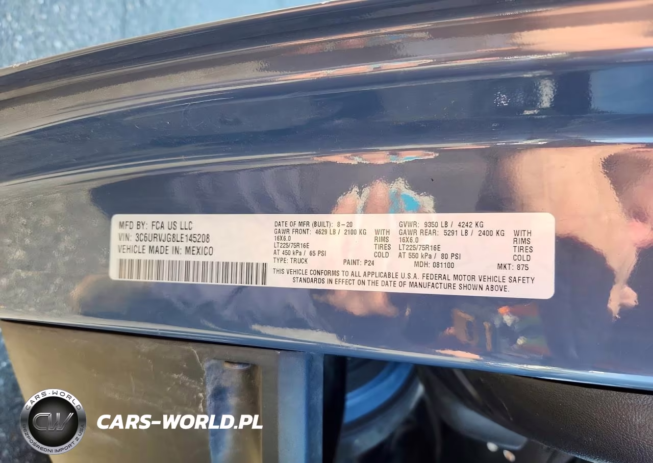 2020 Ram Promaster 3500 Delivery Van VIN:3C6URVJG8LE145208 - 13