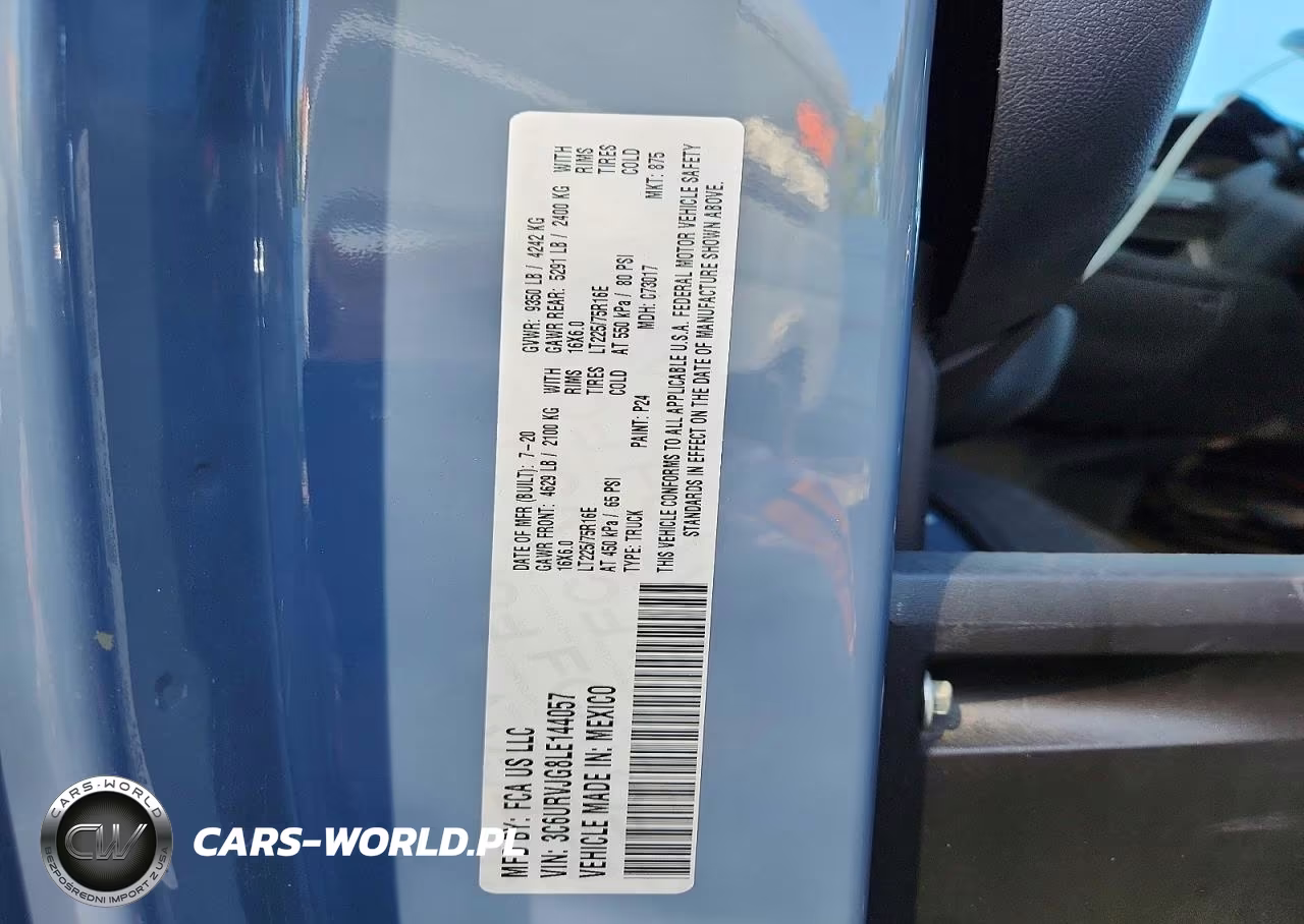2020 Ram Promaster 3500 Delivery Van VIN:3C6URVJG8LE144057 - 13