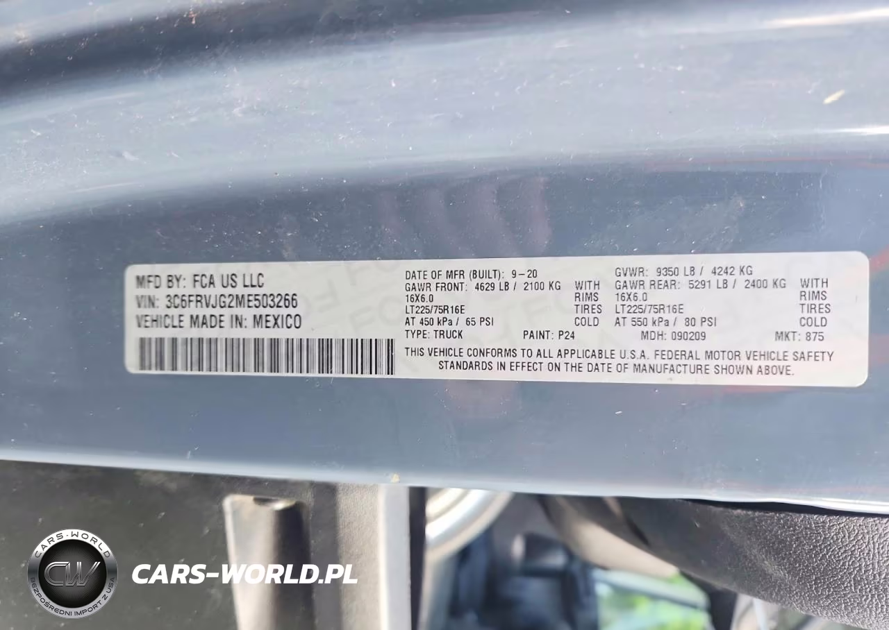2021 Ram Promaster 3500 Delivery Van VIN:3C6FRVJG2ME503266 - 12