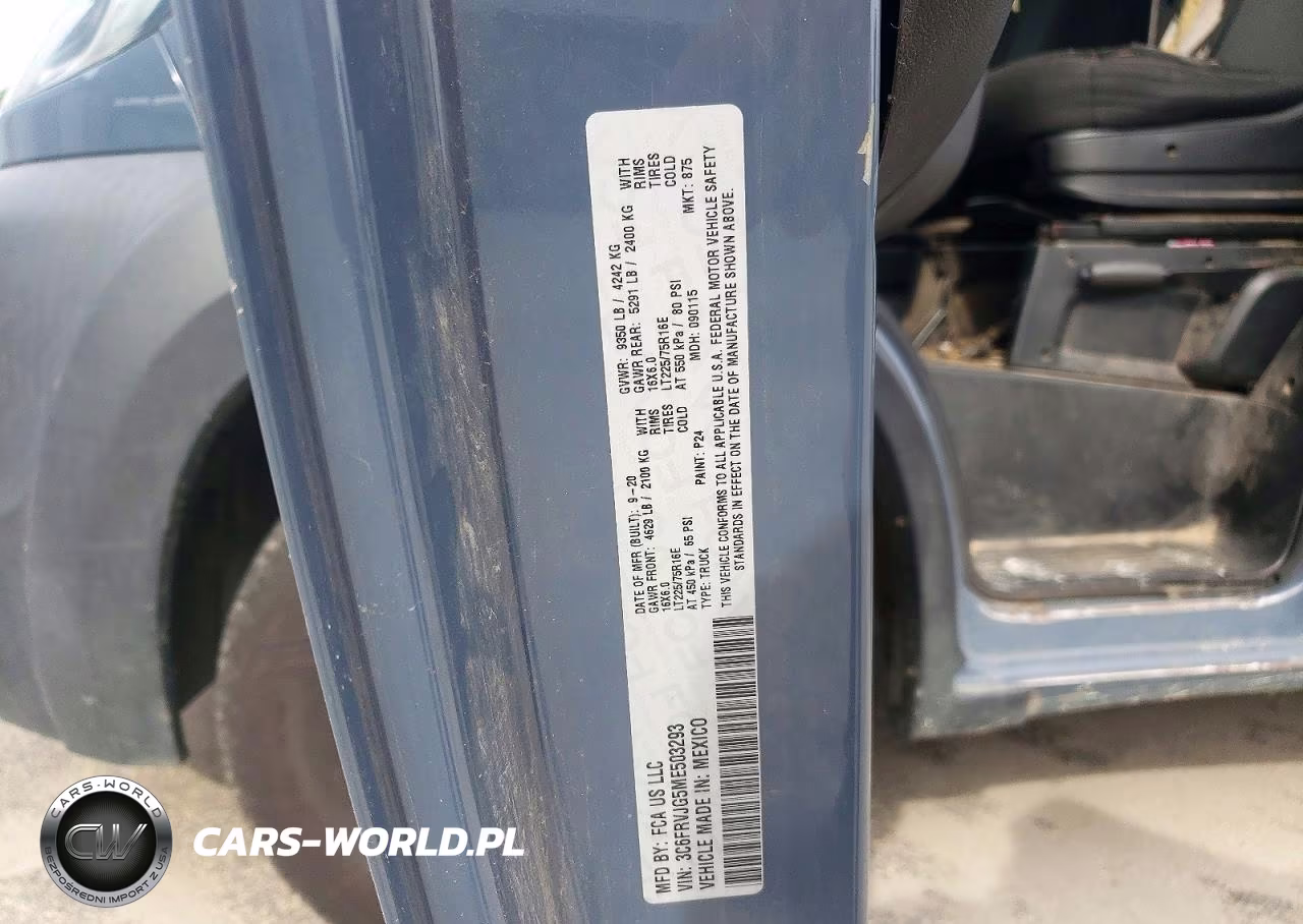 2021 Ram Promaster 3500 Delivery Van VIN:3C6FRVJG5ME503293 - 13