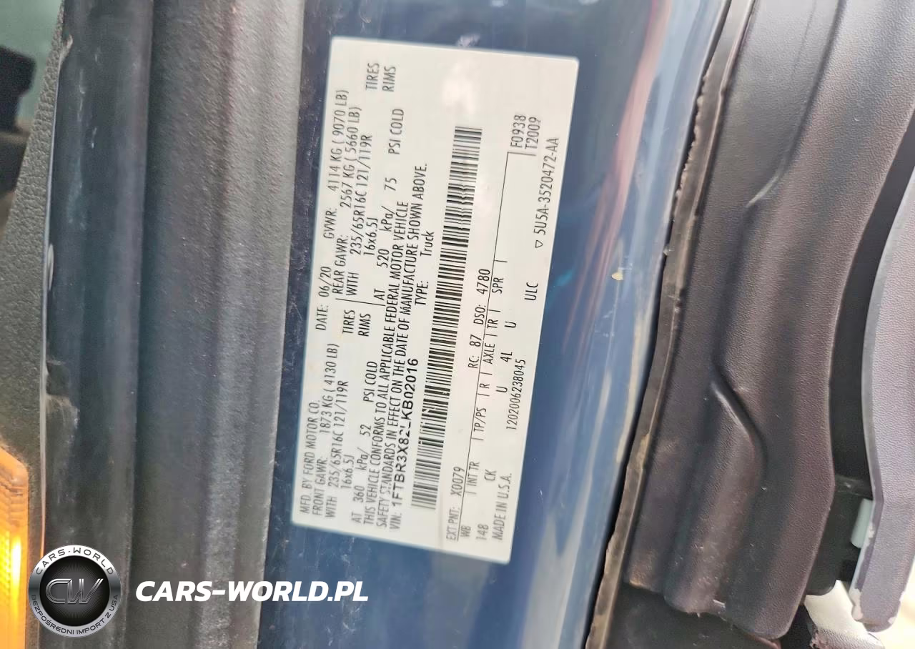 2020 Ford Transit 250 El High Roof Delivery Van VIN:1FTBR3X82LKB02016 - 12