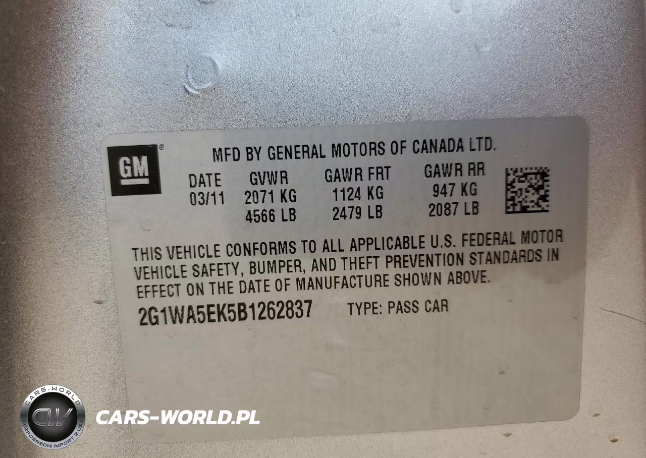 2011 Chevrolet Impala Ls VIN:2G1WA5EK5B1262837 - 12