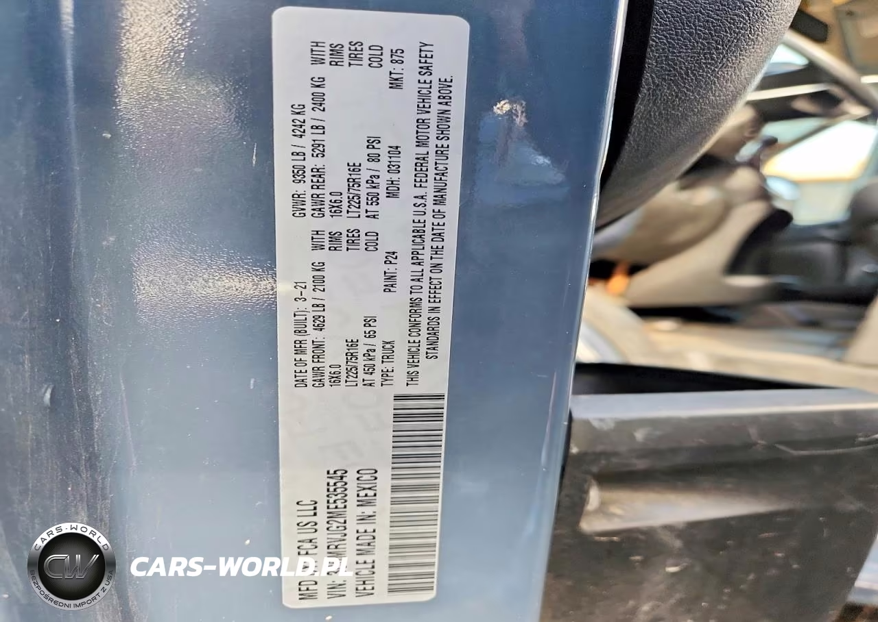 2021 Ram Promaster 3500 Delivery Van VIN:3C6MRVJG2ME535545 - 13