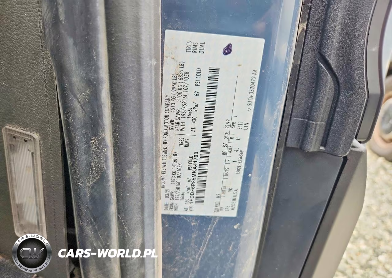 2021 Ford Transit Delivery Truck VIN:1FDDF6P85MKA41700 - 13