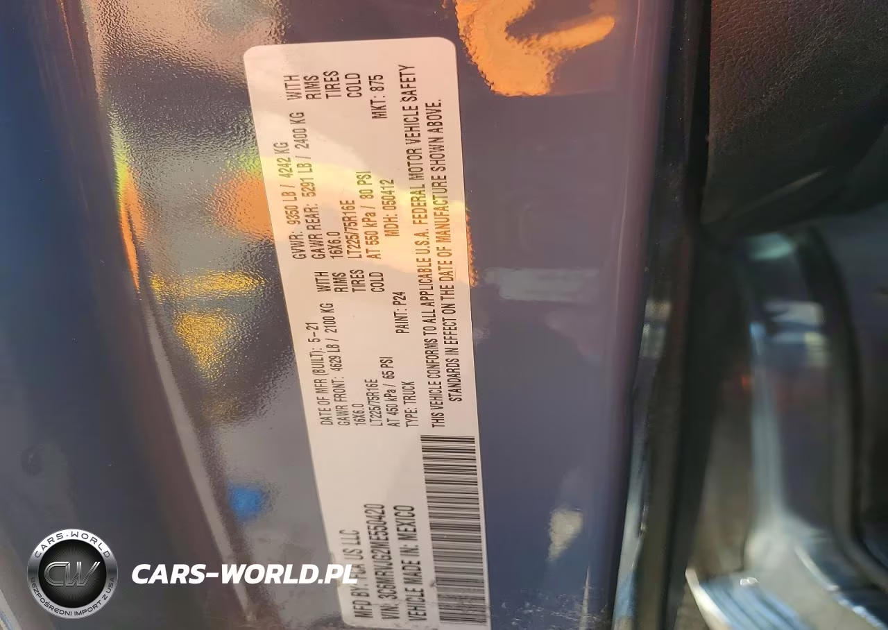 2021 Ram Promaster 3500 Delivery Van VIN:3C6MRVJG2ME550420 - 13