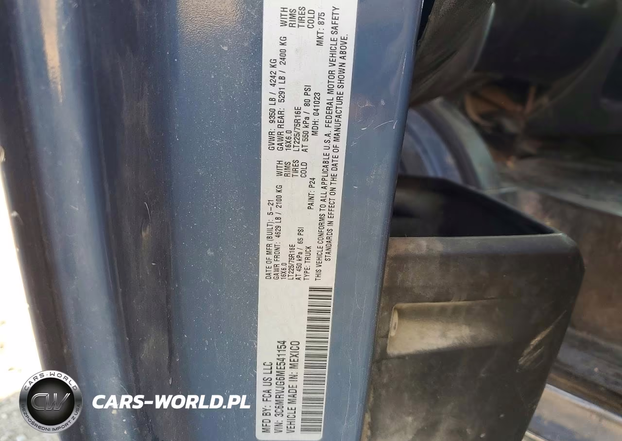 2021 Ram Promaster 3500 Delivery Van VIN:3C6MRVJG6ME541154 - 13