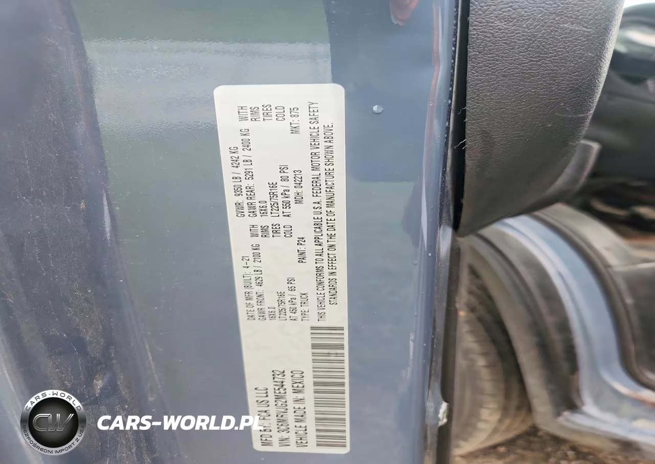 2021 Ram Promaster 3500 Delivery Van VIN:3C6MRVJG2ME544732 - 13