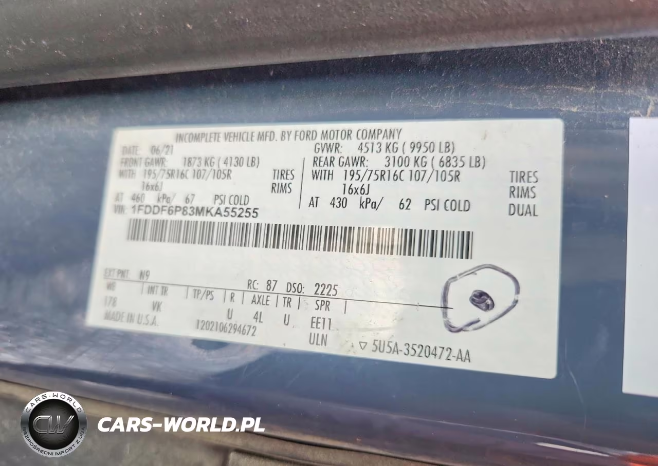 2021 Ford Transit Delivery Truck VIN:1FDDF6P83MKA55255 - 13