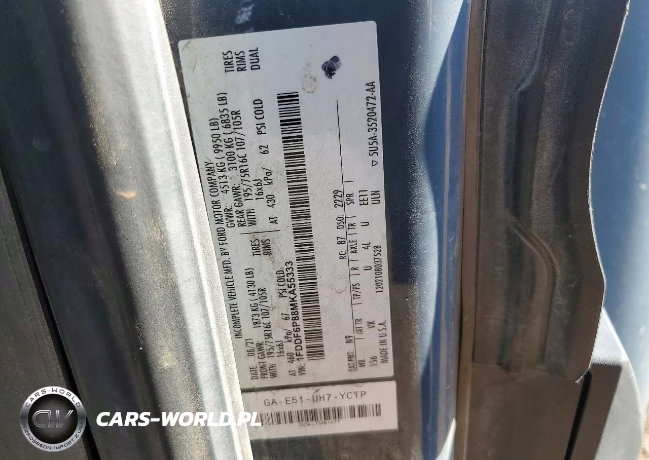2021 Ford Transit Delivery Truck VIN:1FDDF6P88MKA55333 - 12