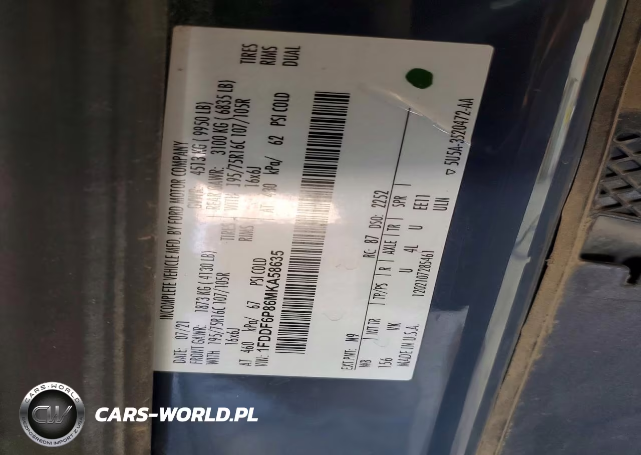 2021 Ford Transit Delivery Truck VIN:1FDDF6P86MKA58635 - 13