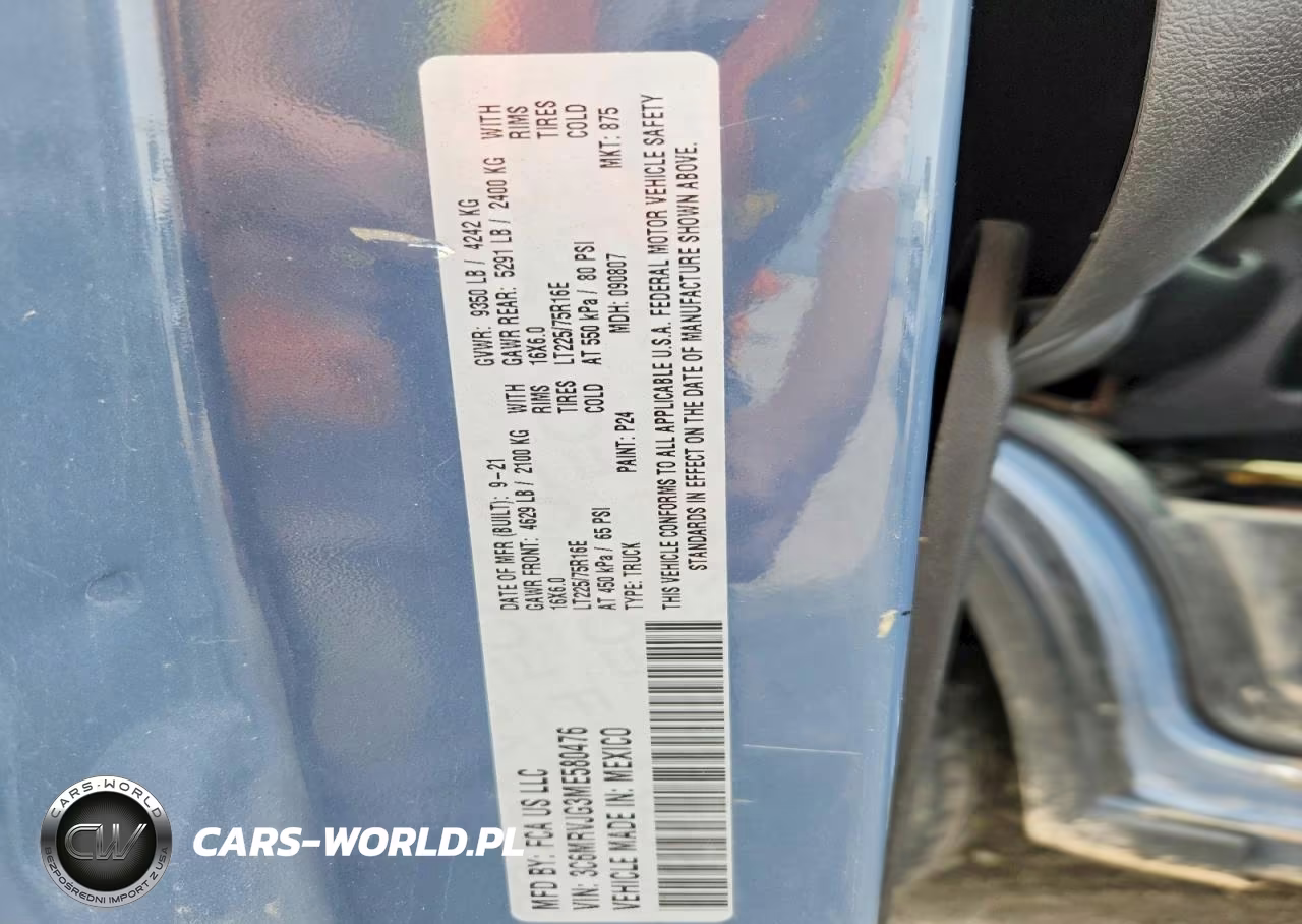 2021 Ram Promaster 3500 Delivery Van VIN:3C6MRVJG3ME580476 - 13