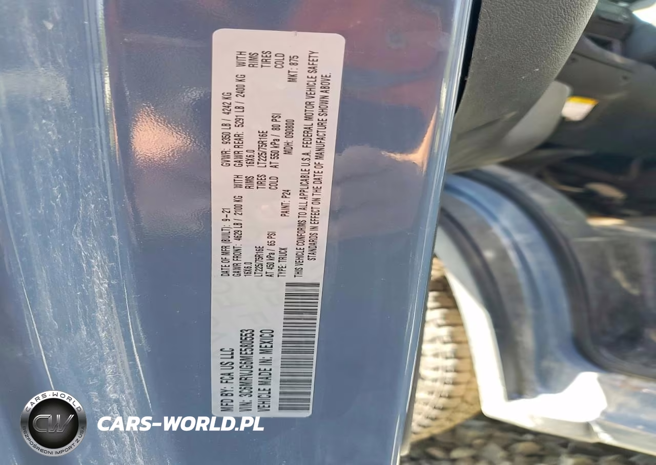 2021 Ram Promaster 3500 Delivery Van VIN:3C6MRVJG6ME580553 - 13