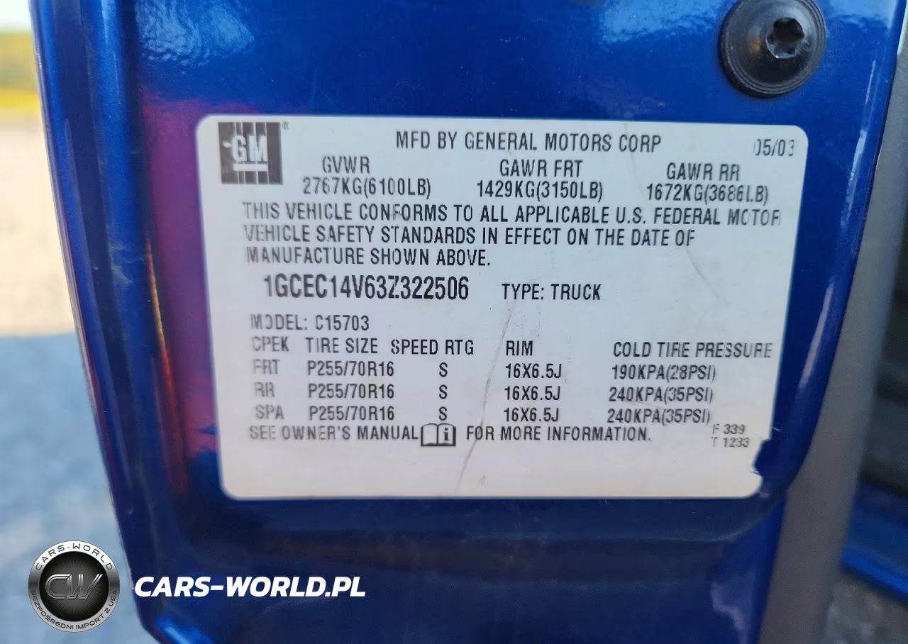 2003 Chevrolet Silverado C1500 VIN:1GCEC14V63Z322506 - 12