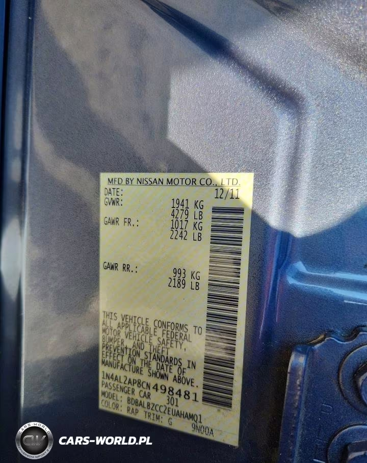 2012 Nissan Altima 2.5 VIN:1N4AL2AP8CN498481 - 12