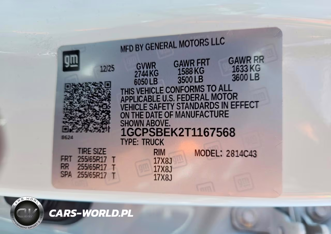 2026 Chevrolet Colorado VIN:1GCPSBEK2T1167568 - 13