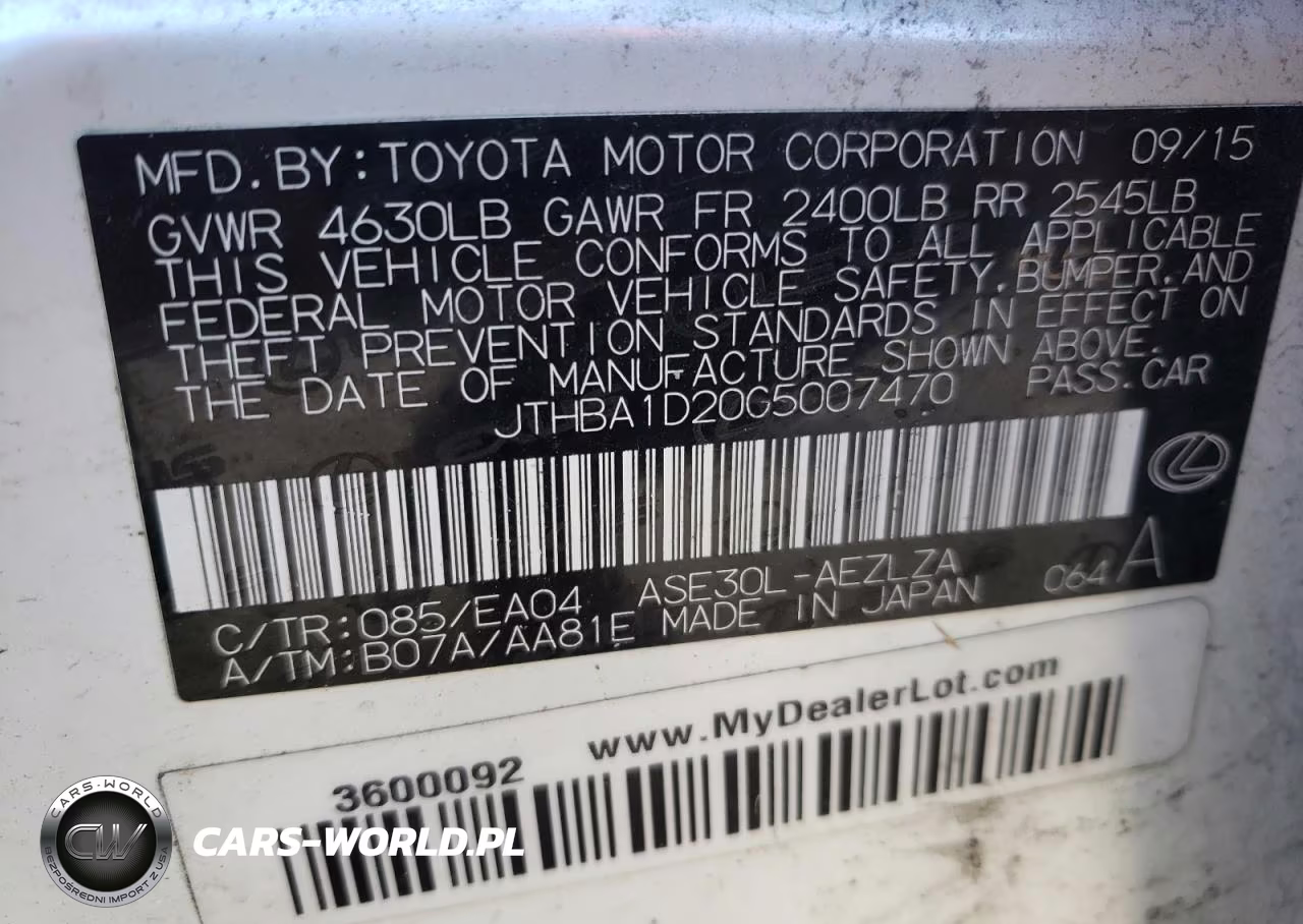 2016 Lexus Is 200T VIN:JTHBA1D20G5007470 - 13