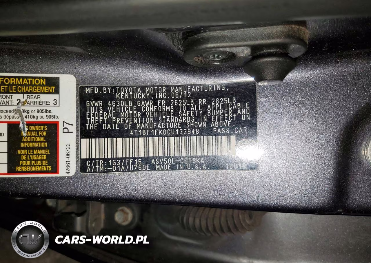 2012 Toyota Camry Se VIN:4T1BF1FK0CU132948 - 12