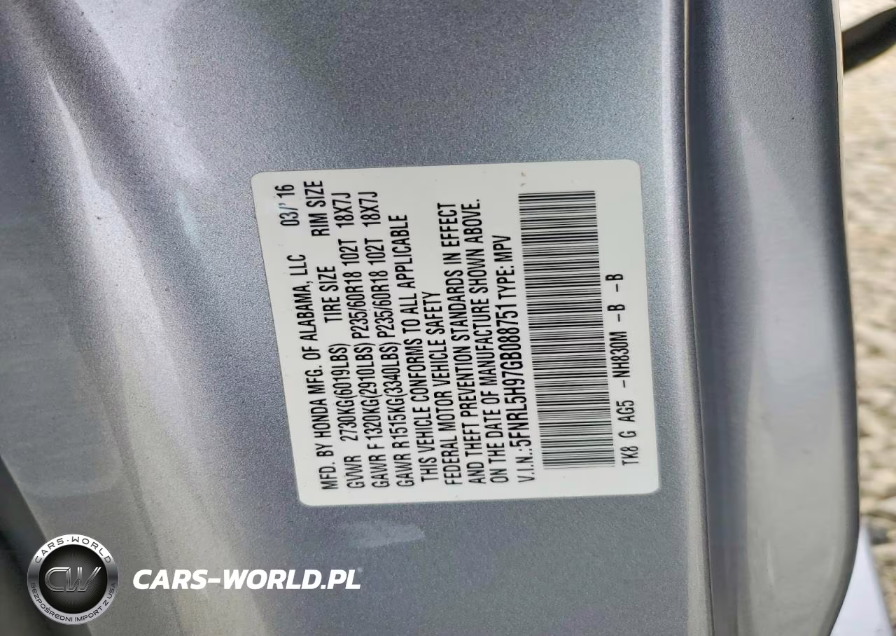 2016 Honda Odyssey Touring VIN:5FNRL5H97GB088751 - 13
