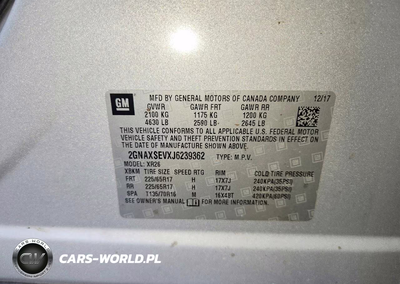 2018 Chevrolet Equinox Lt VIN:2GNAXSEVXJ6239362 - 13
