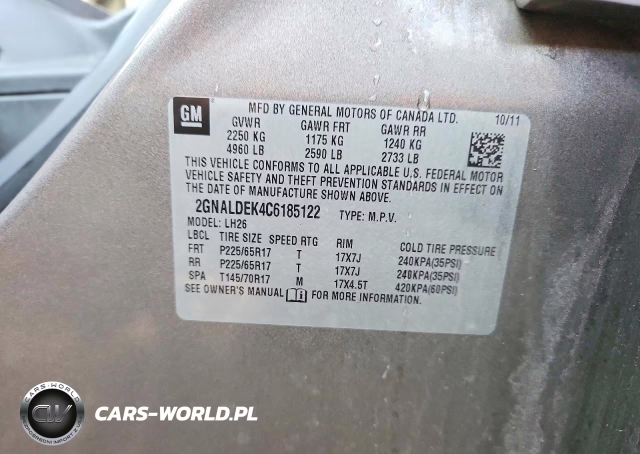 2012 Chevrolet Equinox Lt VIN:2GNALDEK4C6185122 - 13