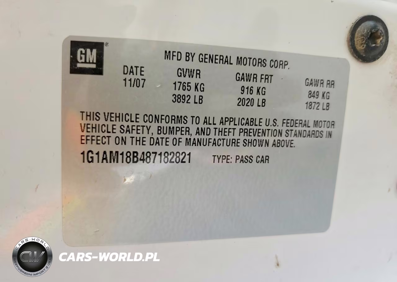 2008 Chevrolet Cobalt Sport VIN:1G1AM18B487182821 - 12