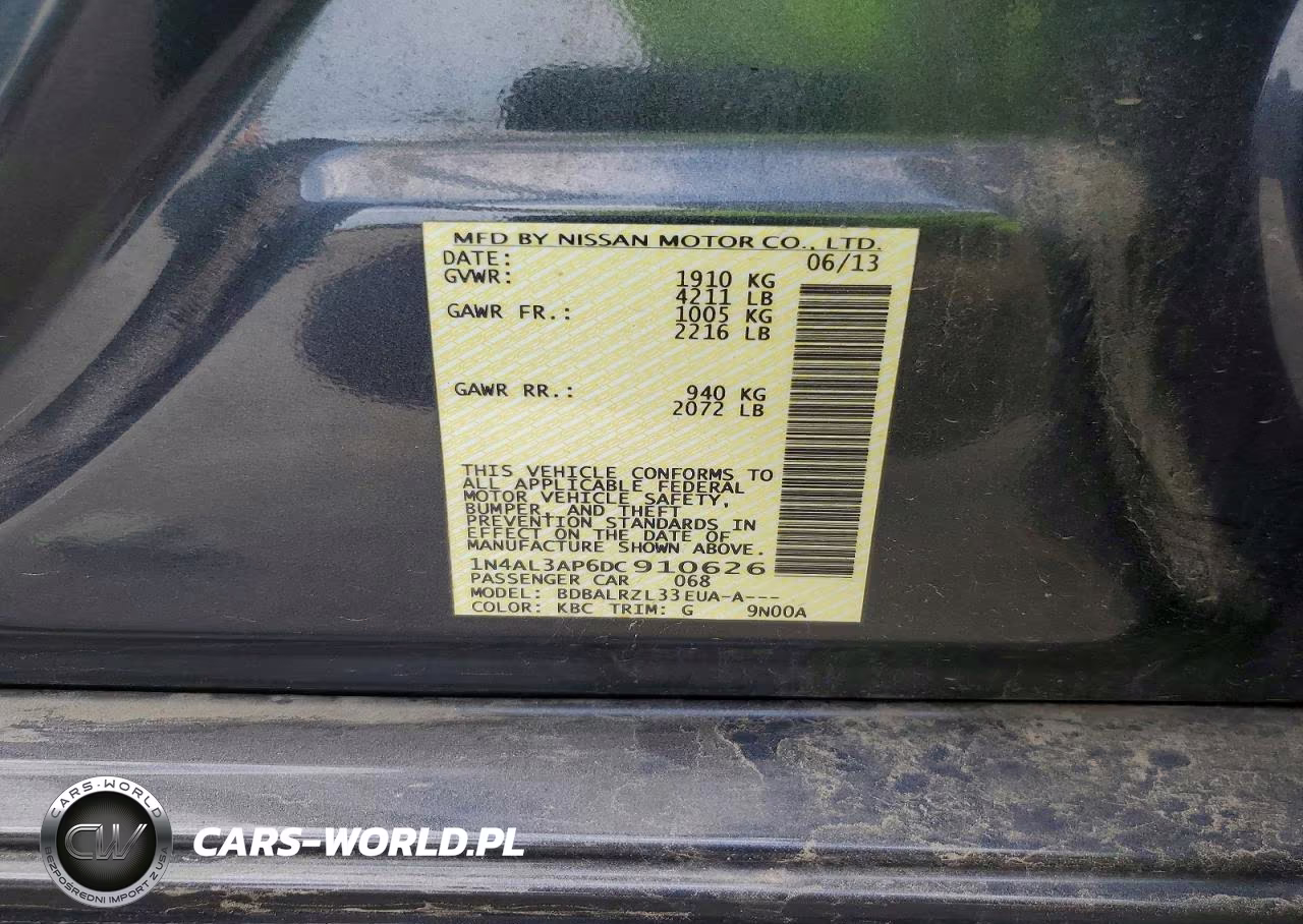 2013 Nissan Altima 2.5 VIN:1N4AL3AP6DC910626 - 12