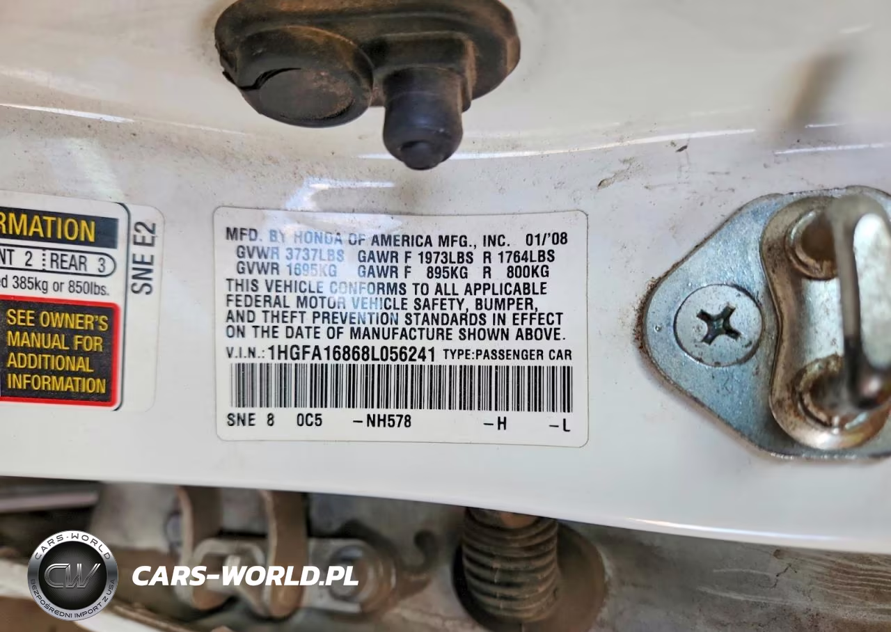 2008 Honda Civic Ex VIN:1HGFA16868L056241 - 12