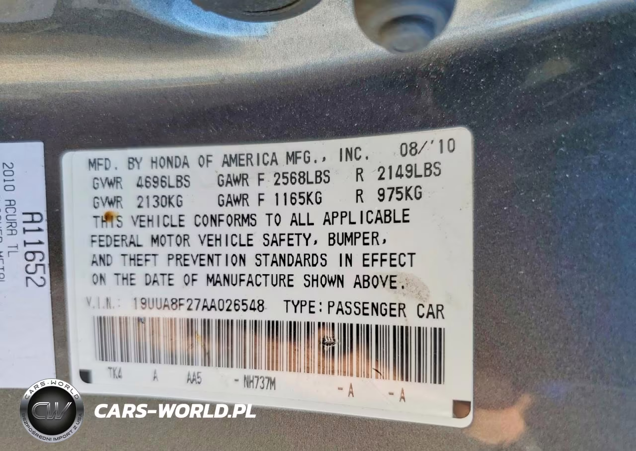 2010 Acura Tl VIN:19UUA8F27AA026548 - 12