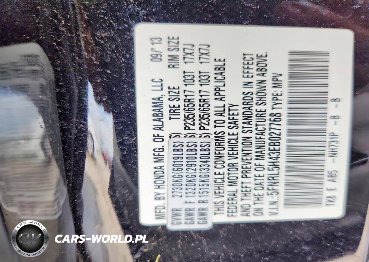2014 Honda Odyssey Ex VIN:5FNRL5H43EB027768 - 13
