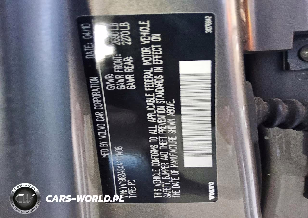 2010 Volvo S80 3.2 VIN:YV1982ASXA1131406 - 13