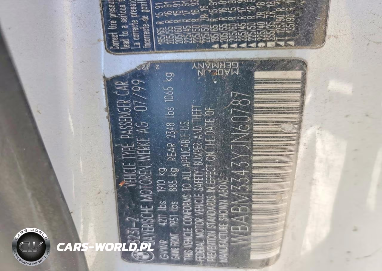 2000 BMW 323 Ci VIN:WBABM3343YJN60787 - 12