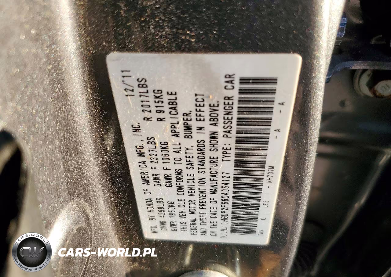 2012 Honda Accord Se VIN:1HGCP2F66CA054127 - 13