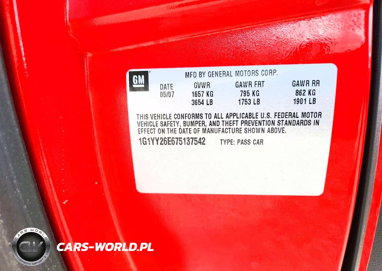 2007 Chevrolet Corvette Z06 VIN:1G1YY26E675137542 - 12