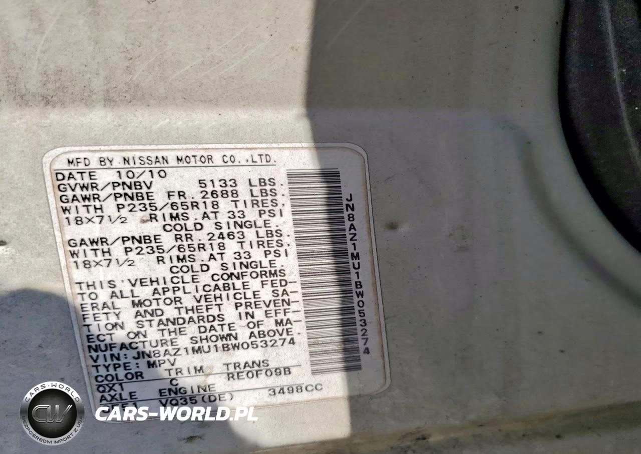 2011 Nissan Murano S VIN:JN8AZ1MU1BW053274 - 13