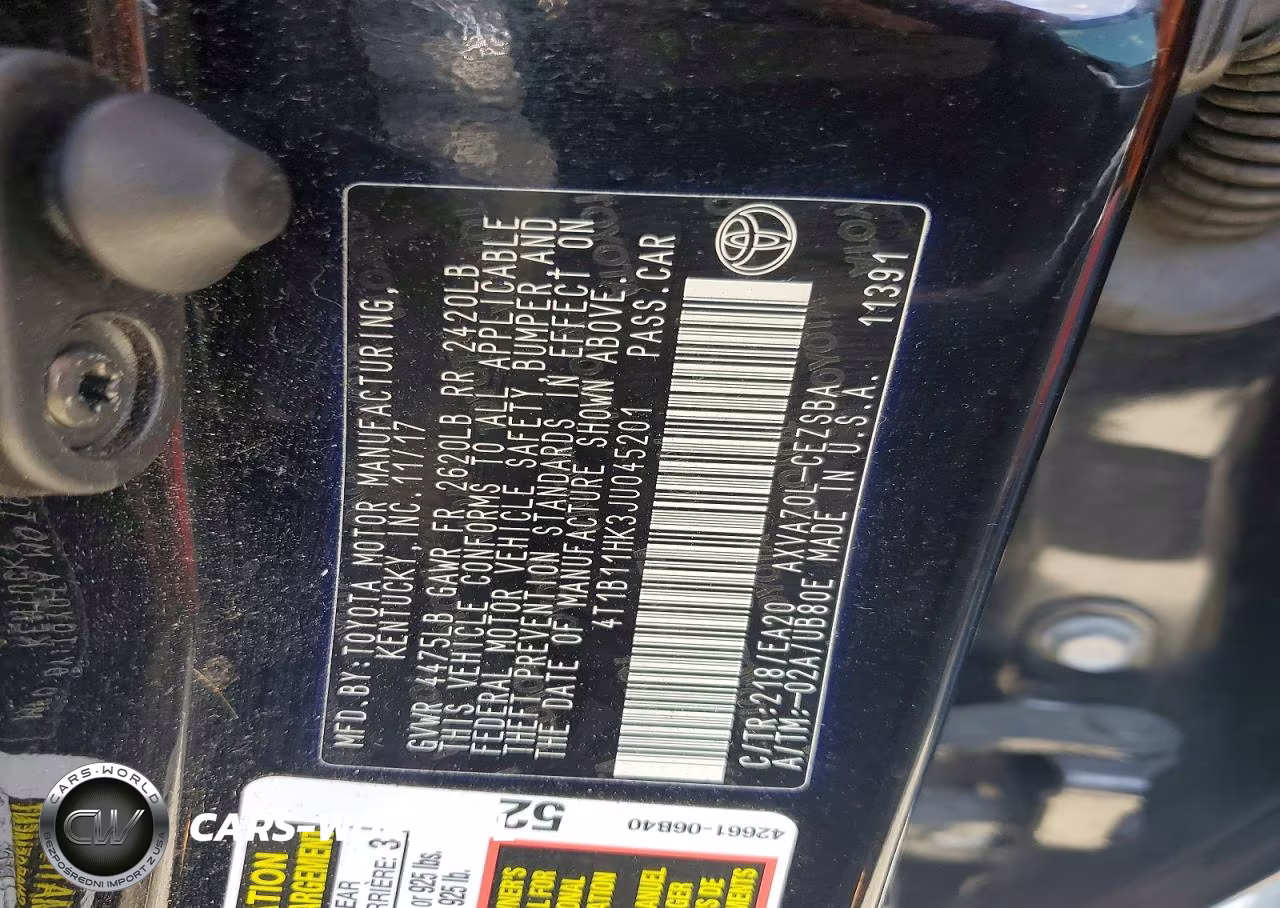 2018 Toyota Camry Se VIN:4T1B11HK3JU045201 - 12